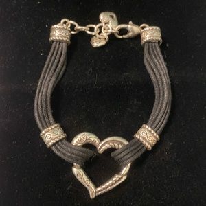 Brighton leather and silver bracelet